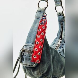 New Vera Bradley fabric Wide bag charm Keychain
